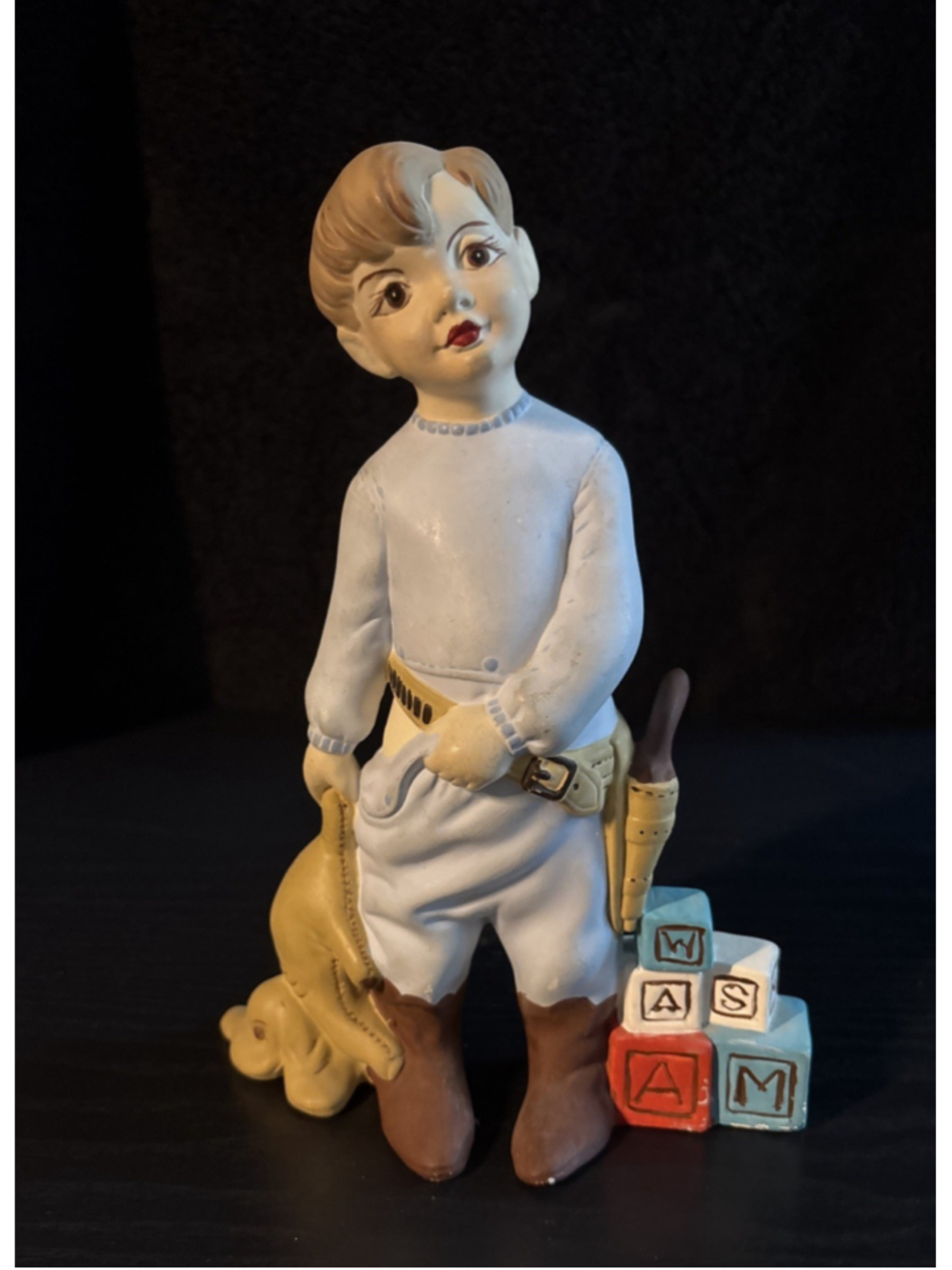 Vintage Hand Painted Porcelain/Ceramic Child Figurine. 8” Tall.
